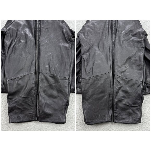 Wilsons Leather Maxima Jacket Women Extra Large XL Black Motorcycle Biker Bomber - Picture 6 of 11